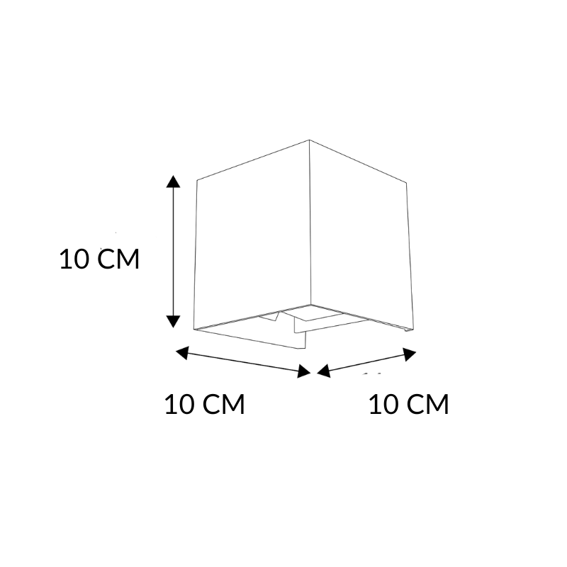 Arbotante LED 6W Cubo Blanco- Blanco Cálido Para Exterior Haz De Luz Manipulable - Wattko